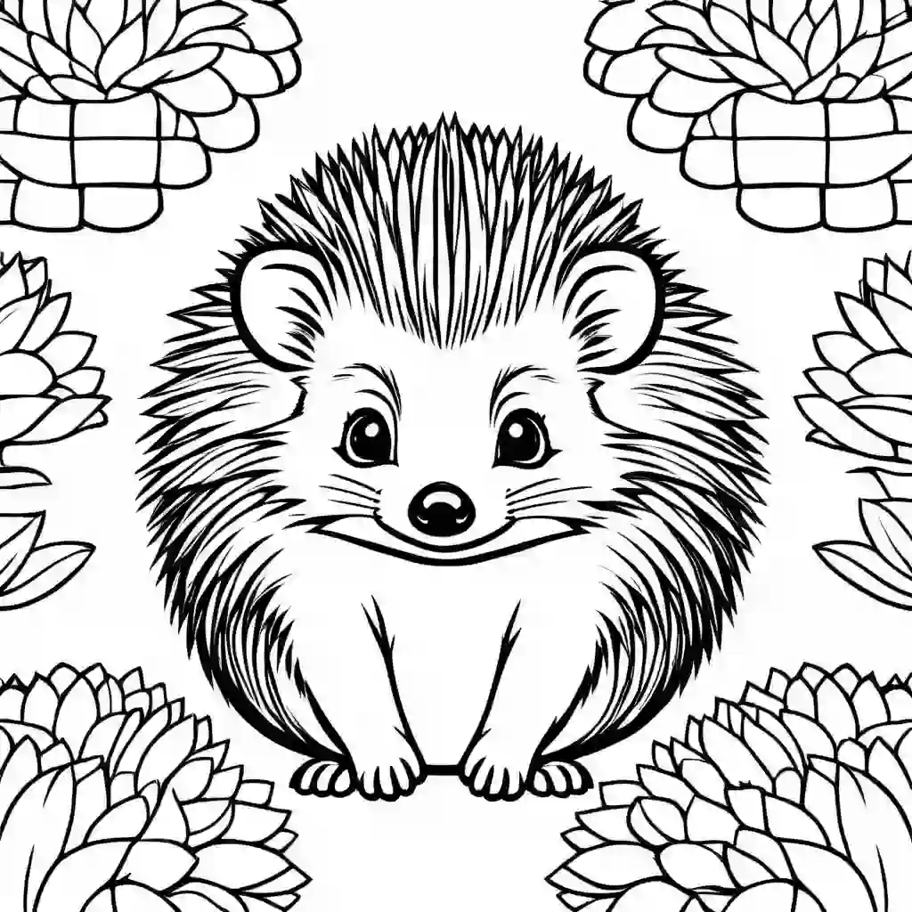 Hedgehogs coloring pages